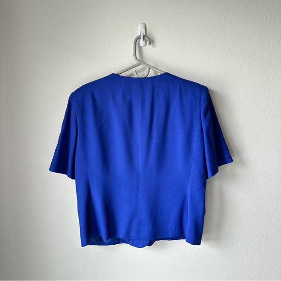 Christian Dior // Vintage Royal Blue Summer set up Jacket & Skirt Size 16 - Picture 2 of 16